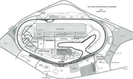 Daytona International Speedway - Paddock Parking Map - Gray Scale Version - Sept 2014